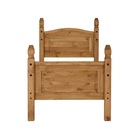Corona 3FT Bed High Foot End - Distressed Waxed Pine
